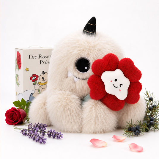 Translation missing: en.Little Prince Inspired MOMO Scented Plush Doll with Rose – B-612 Planet Guardian, Aromatherapy Stuffed Animal with Replaceable Fragrance Beads &amp; 4 Scents (Lavender + Rose), Romantic Gift for Her/Him