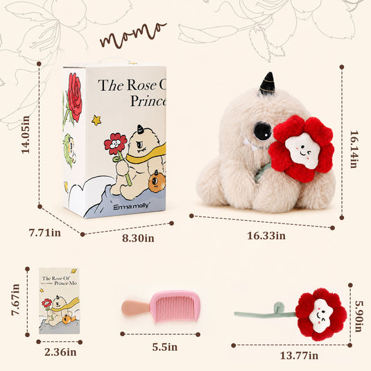 Translation missing: en.Little Prince Inspired MOMO Scented Plush Doll with Rose – B-612 Planet Guardian, Aromatherapy Stuffed Animal with Replaceable Fragrance Beads &amp; 4 Scents (Lavender + Rose), Romantic Gift for Her/Him