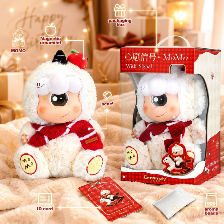 Translation missing: en.MOMO Wishful Scent Vinyl Figurine: Collectible Aromatherapy Decor with Removable Apple, Festive Mulled Wine Fragrance, Premium Plush &amp; Eco-Vinyl Stuffed Animal, Unique for Lovers