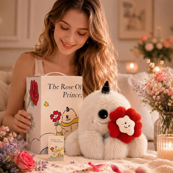 Translation missing: en.Little Prince Inspired MOMO Scented Plush Doll with Rose – B-612 Planet Guardian, Aromatherapy Stuffed Animal with Replaceable Fragrance Beads &amp; 4 Scents (Lavender + Rose), Romantic Gift for Her/Him