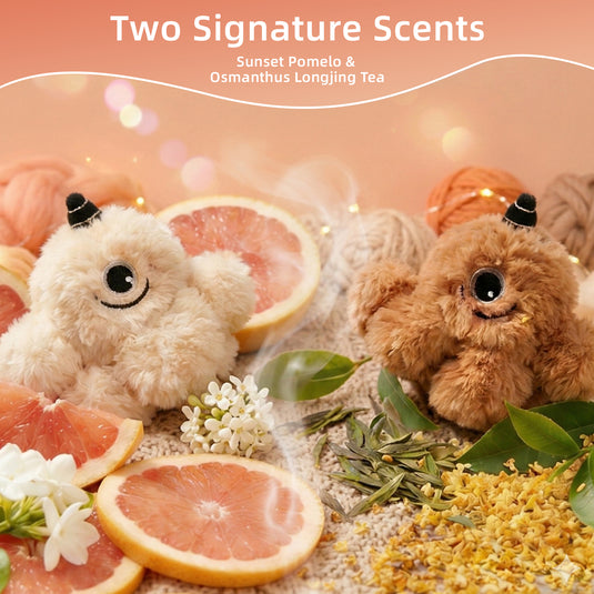 Translation missing: en.MOMO MagScent Duo - Scented Magnetic Interlocking Plush Set, Aromatherapy Hugging Stuffed Animals with 2 Fragrances (Citrus &amp; Osmanthus Tea), Refillable Aroma Beads, NFC Touch &amp; Message Edit Feature