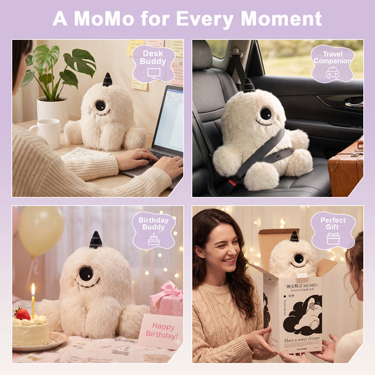 Translation missing: en.MOMO Scented Plush Doll - Aromatherapy Stuffed Animal with Replaceable Fragrance Beads, Lavender &amp; Junberry Scent, Ultra-Soft Fluffy Plushie for Home, Bedroom, &amp; Gift, Soothing Cloud Companion