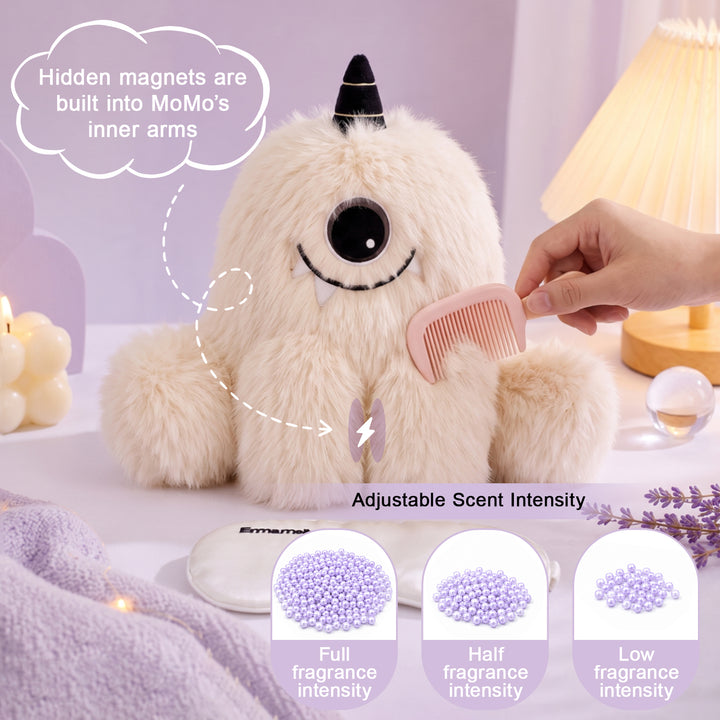 Translation missing: en.MOMO Scented Plush Doll - Aromatherapy Stuffed Animal with Replaceable Fragrance Beads, Lavender &amp; Junberry Scent, Ultra-Soft Fluffy Plushie for Home, Bedroom, &amp; Gift, Soothing Cloud Companion